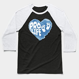 Pro Life - Blue Heart Baseball T-Shirt